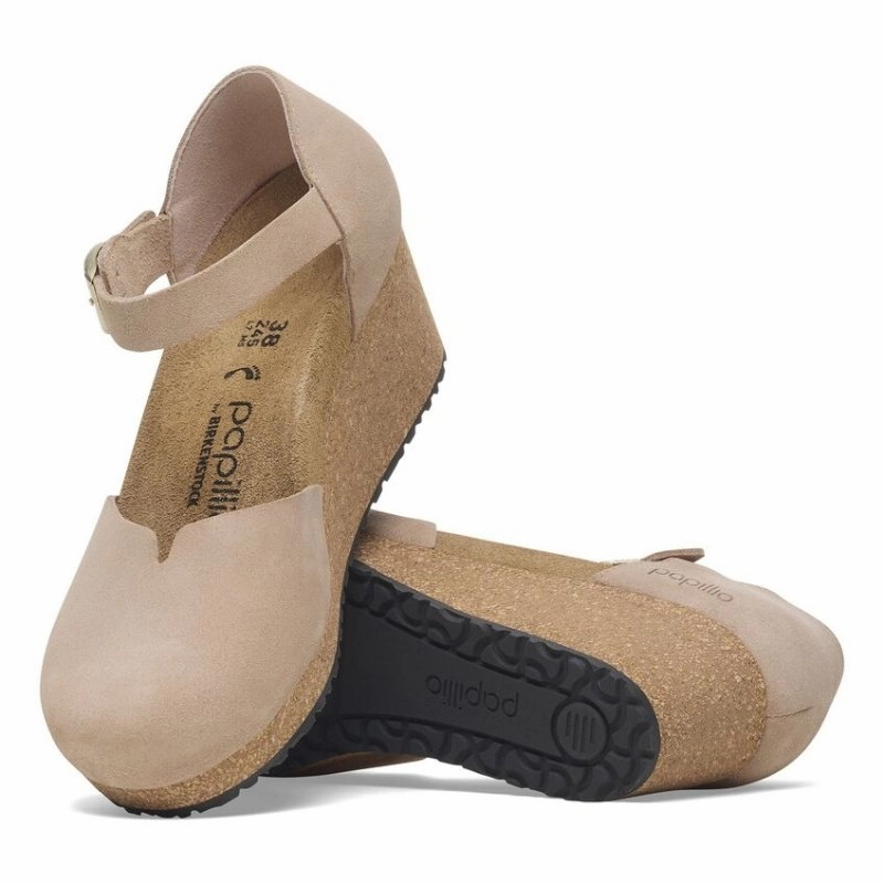 Birkenstock Women's Papillio Mary - Warm Sand Suede Inner Glow FlexFitTechnology