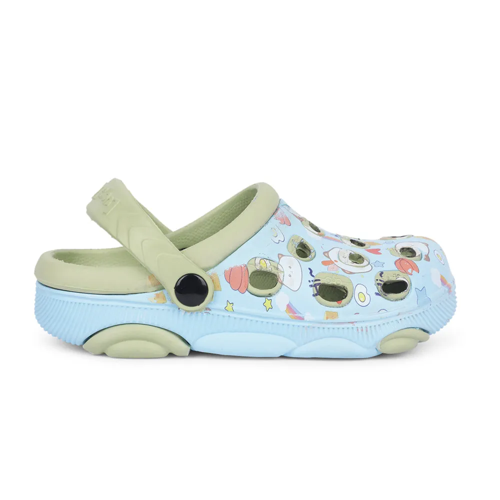 Adaptive Heel Collar Lucy&Luke Sky Blue Casual Sling Back Clogs For Kids LPMXT-820 By Liberty