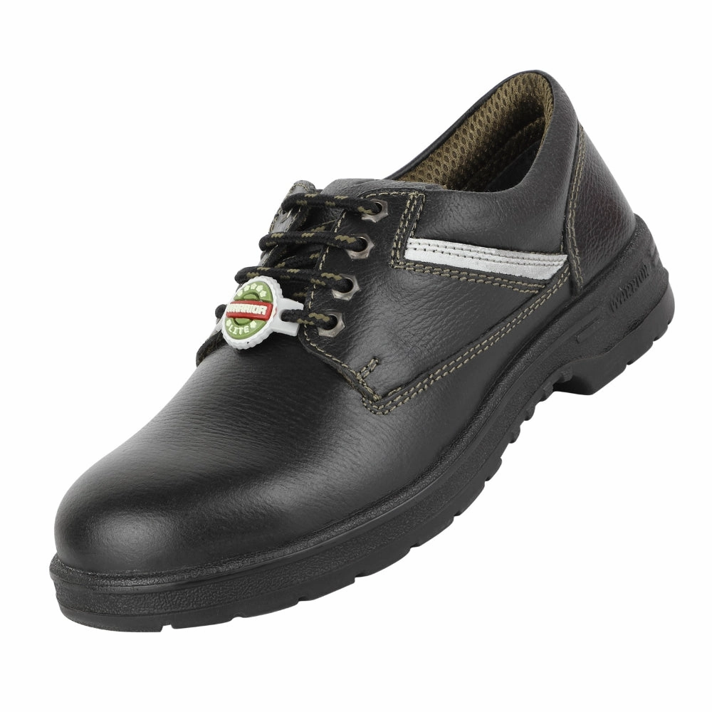 Warrior Olive Green Steel Toe Industrial Safety Shoe for Men LITE By Liberty Strategic Zone Bracing Non Irritating Stitching