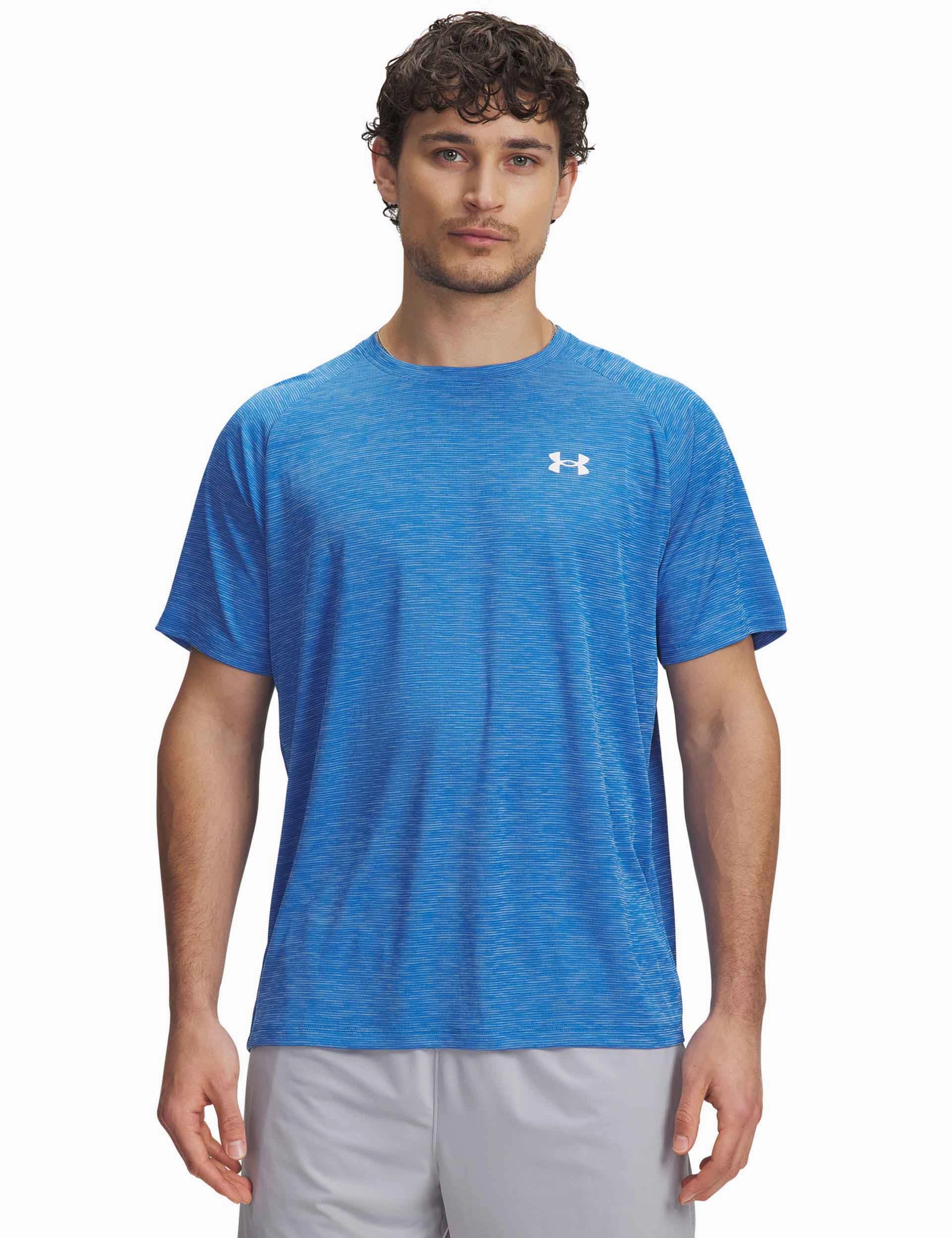Tech Textured Short Sleeve - Blue Atlantis/White TensionAdjustedWaistband