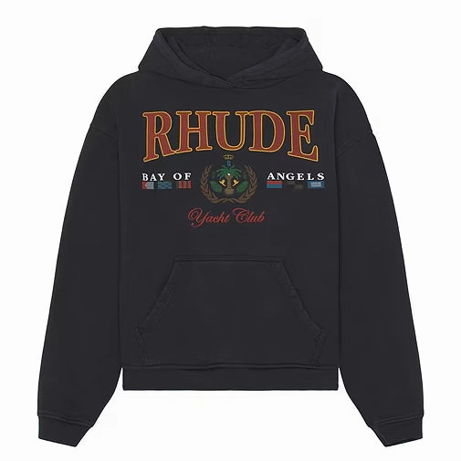 Rhude Bay Of Angels Hoodie 'Black' Relaxed Look