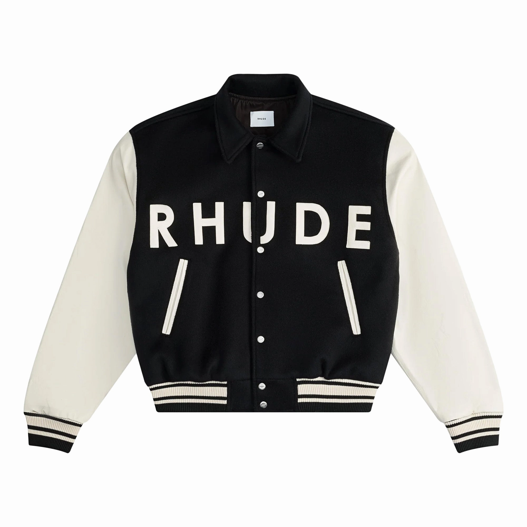 Windproof Outer Layer HighElasticity Fiber Rhude Collegiate Jacket 'Black/Cream'