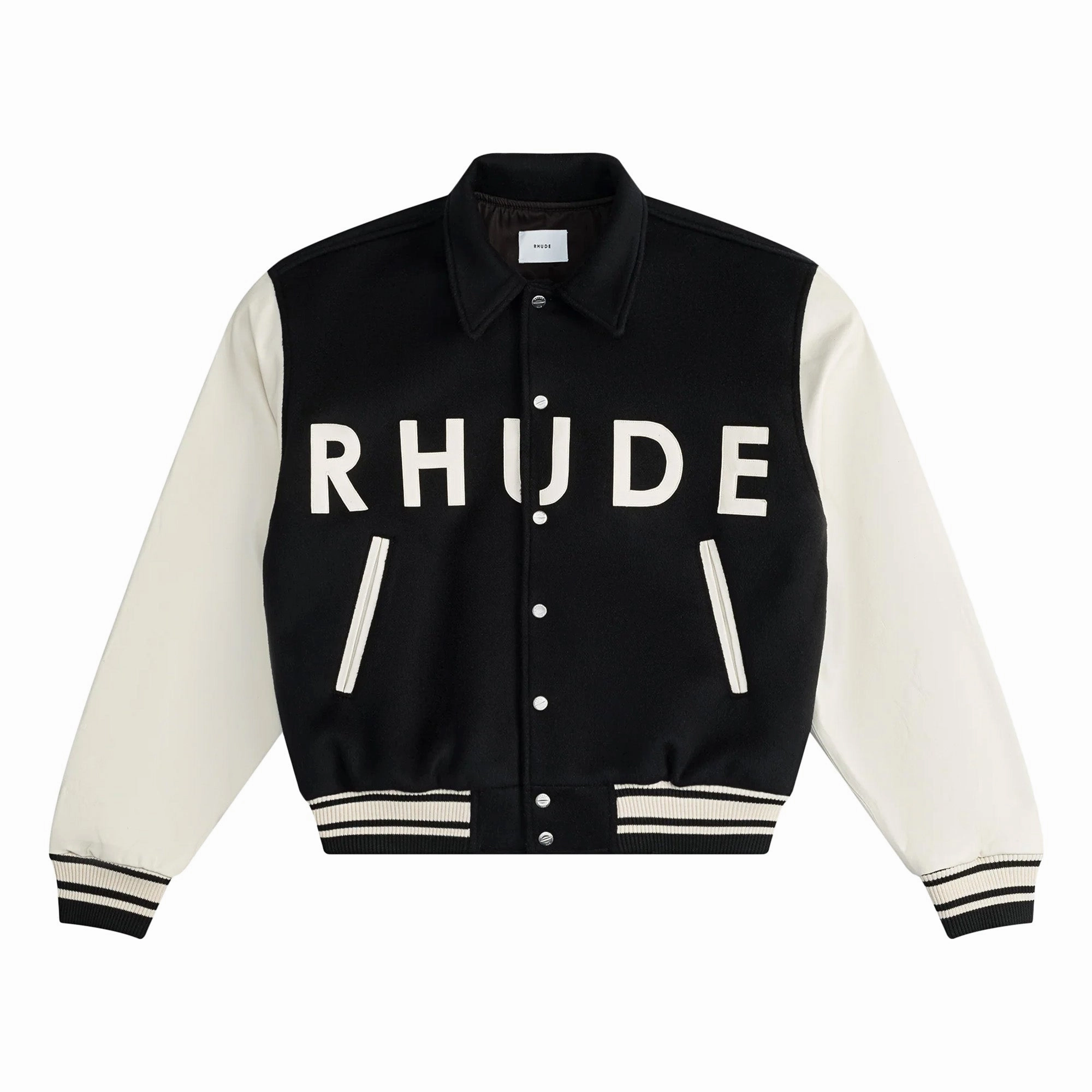 LayeredConstruction Run Core Rhude Collegiate Jacket 'Black/Cream'