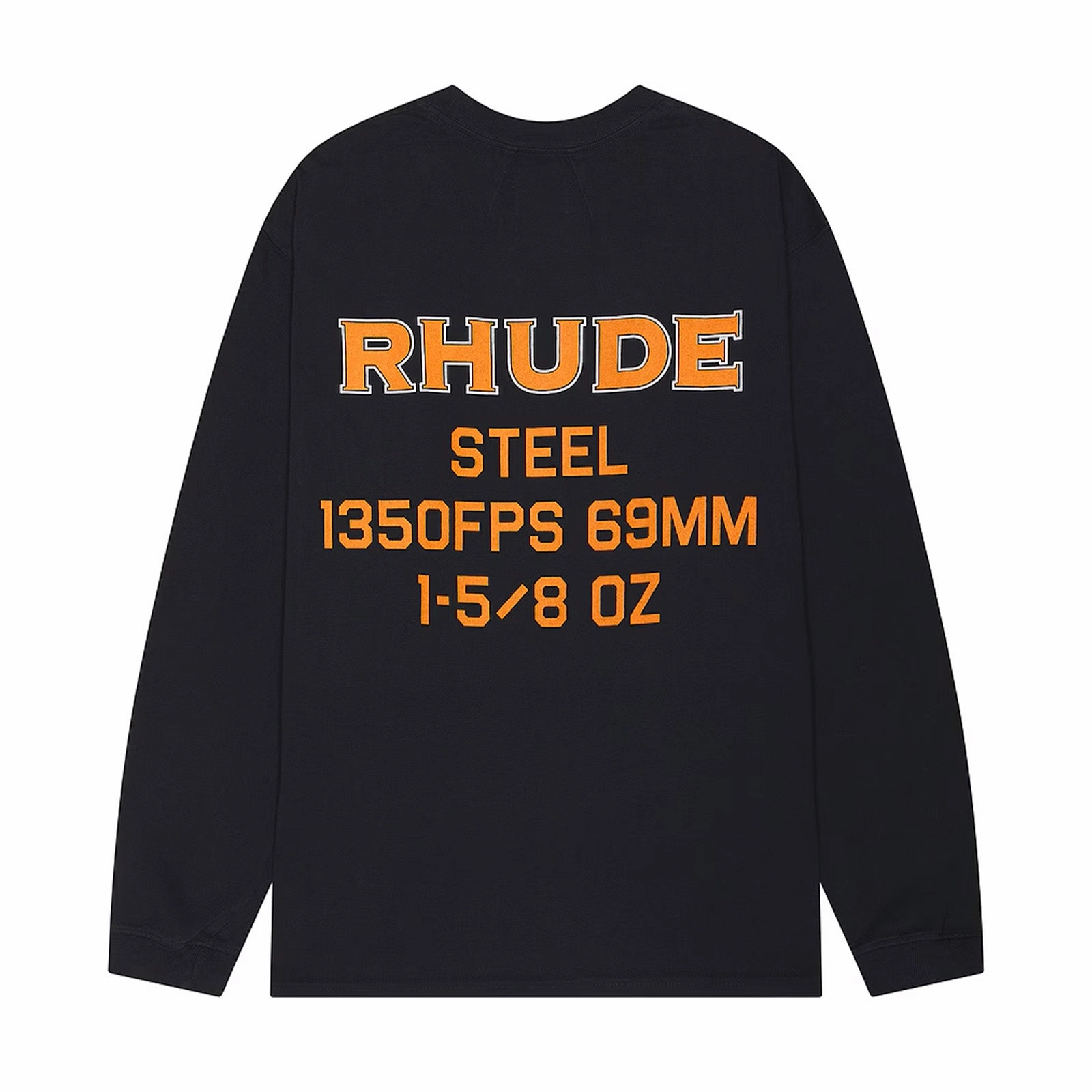 Rhude Steel Long Sleeve T- Shirt 'Vintage Black' Streetwear Style Metro Mode