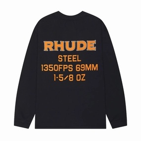Rhude Steel Long Sleeve T- Shirt 'Vintage Black' Streetwear Style Metro Mode