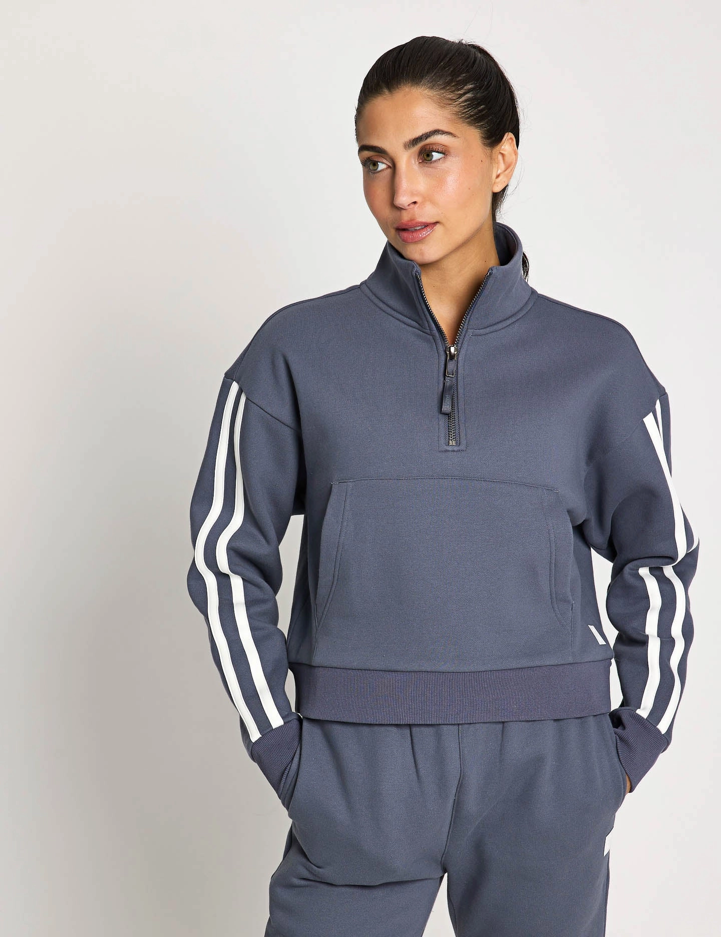 Rihanna Stripe Sweat - Charcoal Thermal Reflective Lining
