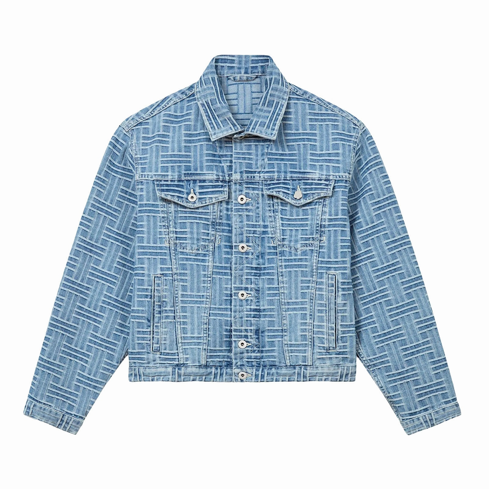 Kenzo Weave Trucker Jacket 'Denim' PrecisionTailoring ThermalRegulating Fabric