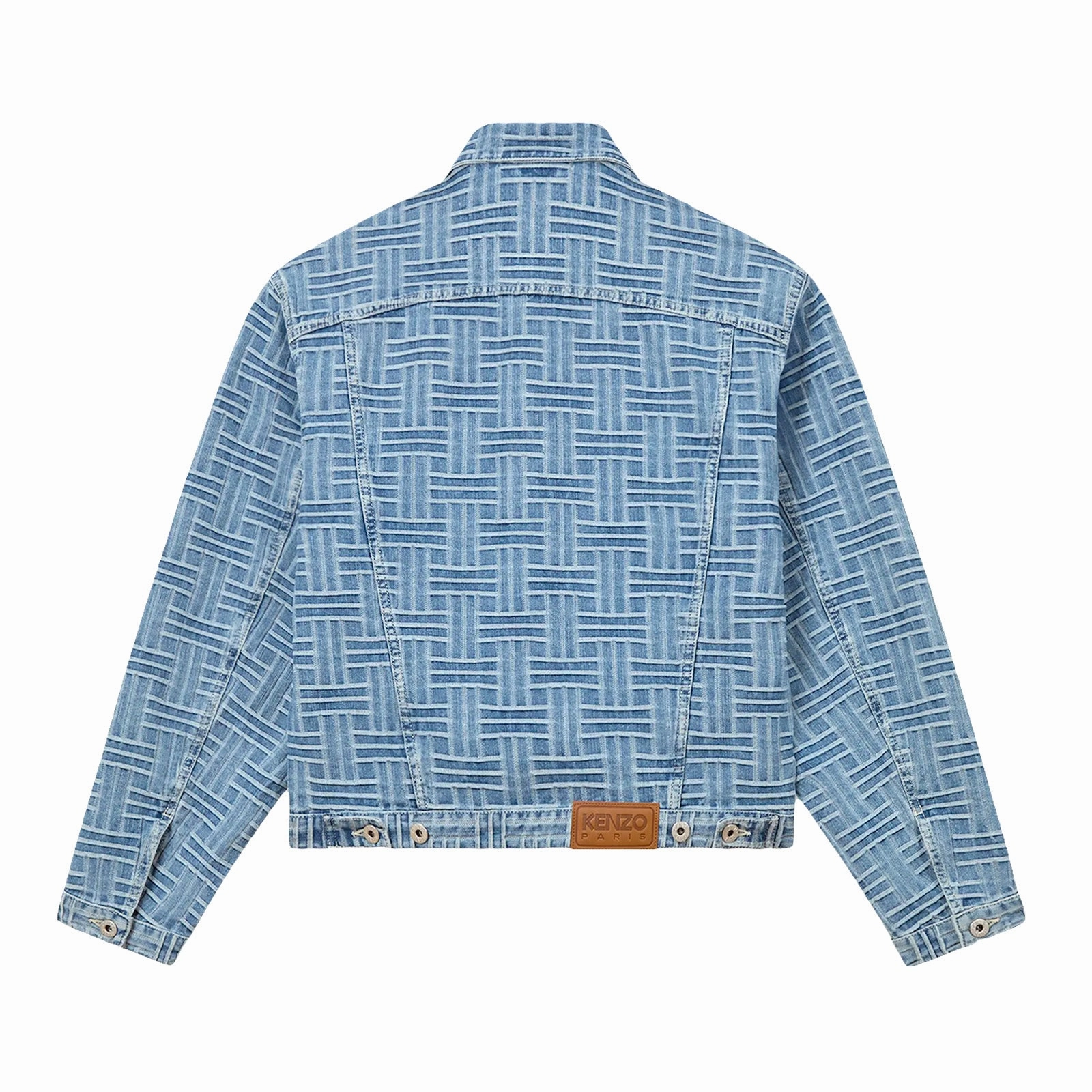 Kenzo Weave Trucker Jacket 'Denim' Flexible Waistband ReflectiveTrimDetails