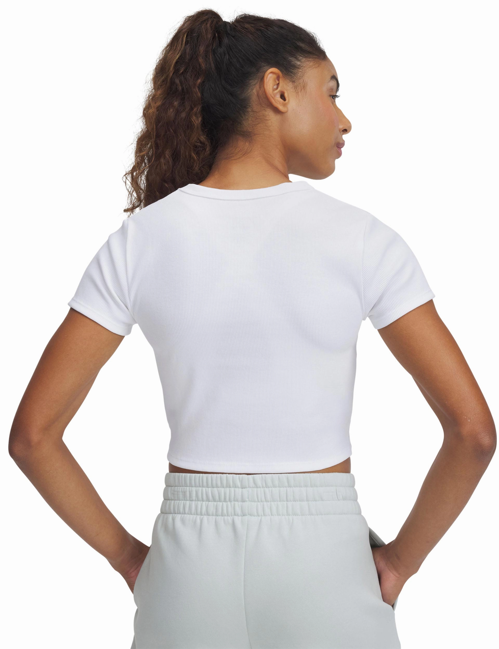 Rival Rib Baby T-Shirt - White Two Tone Weave Adjustable Cuff System