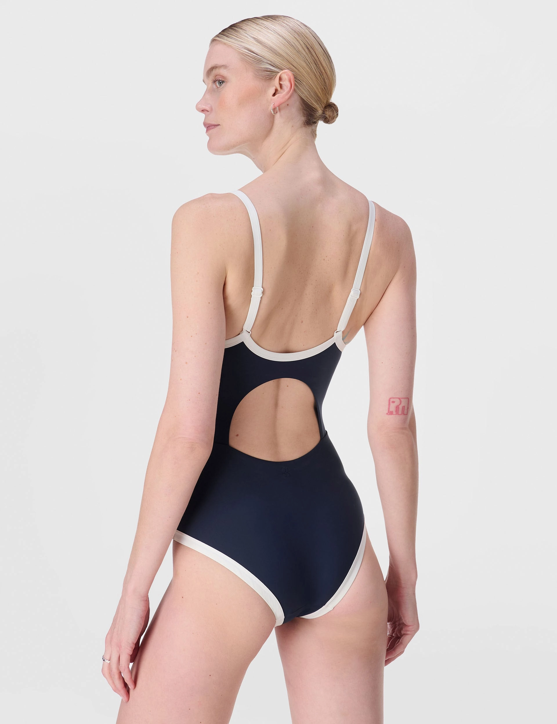 clean design Riviera Swimsuit - Navy Blue/Lily White