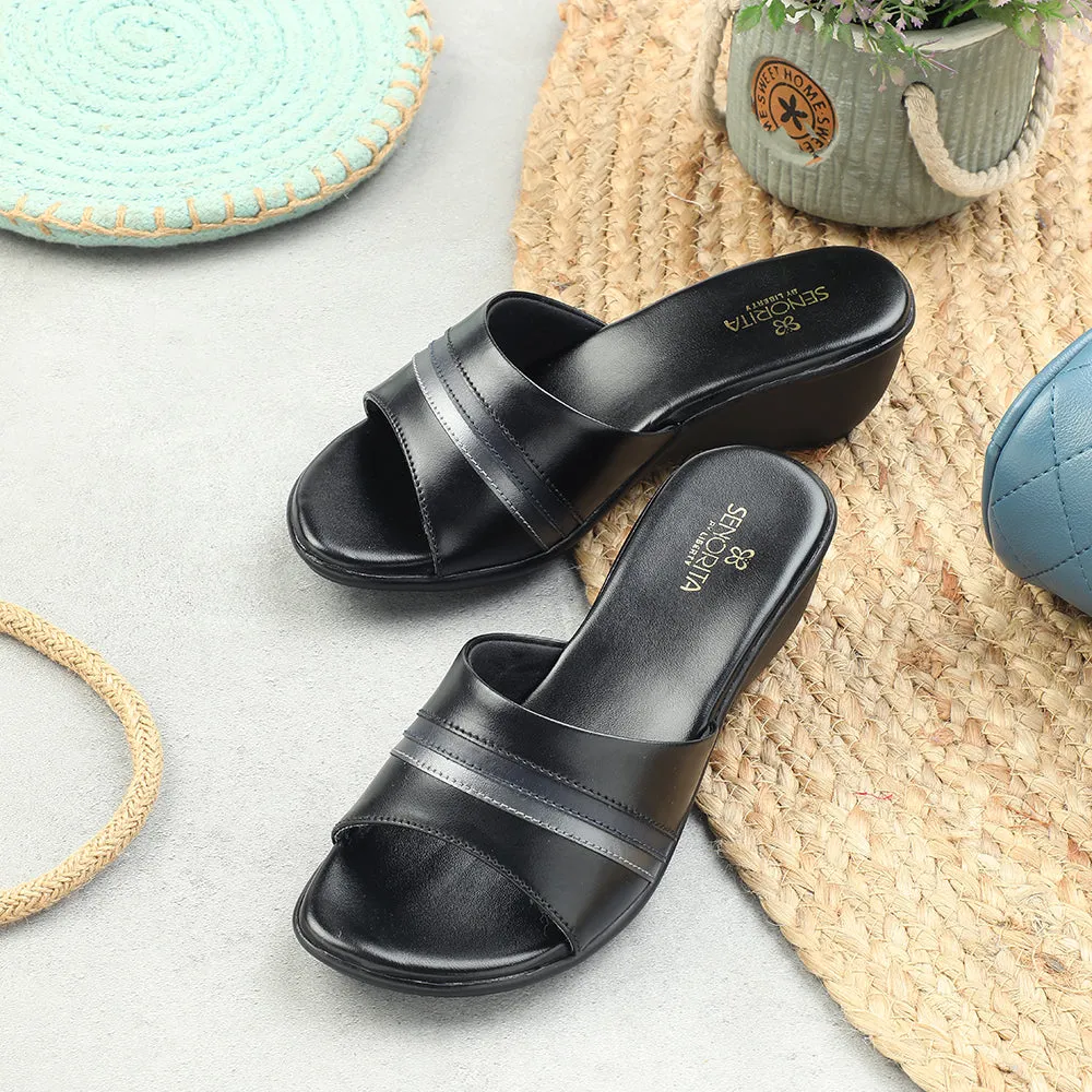 Senorita Casual Black Sandal For Women JFL-62E By Liberty SoftInterior