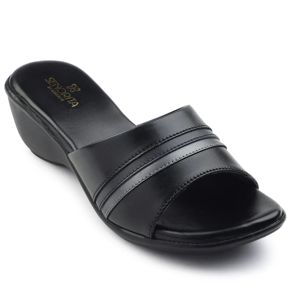 Ventilation Perforation System Senorita Casual Black Sandal For Women JFL-62E By Liberty
