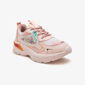 Girls Bubblegum Sneakers running on soft surface gym compatibility