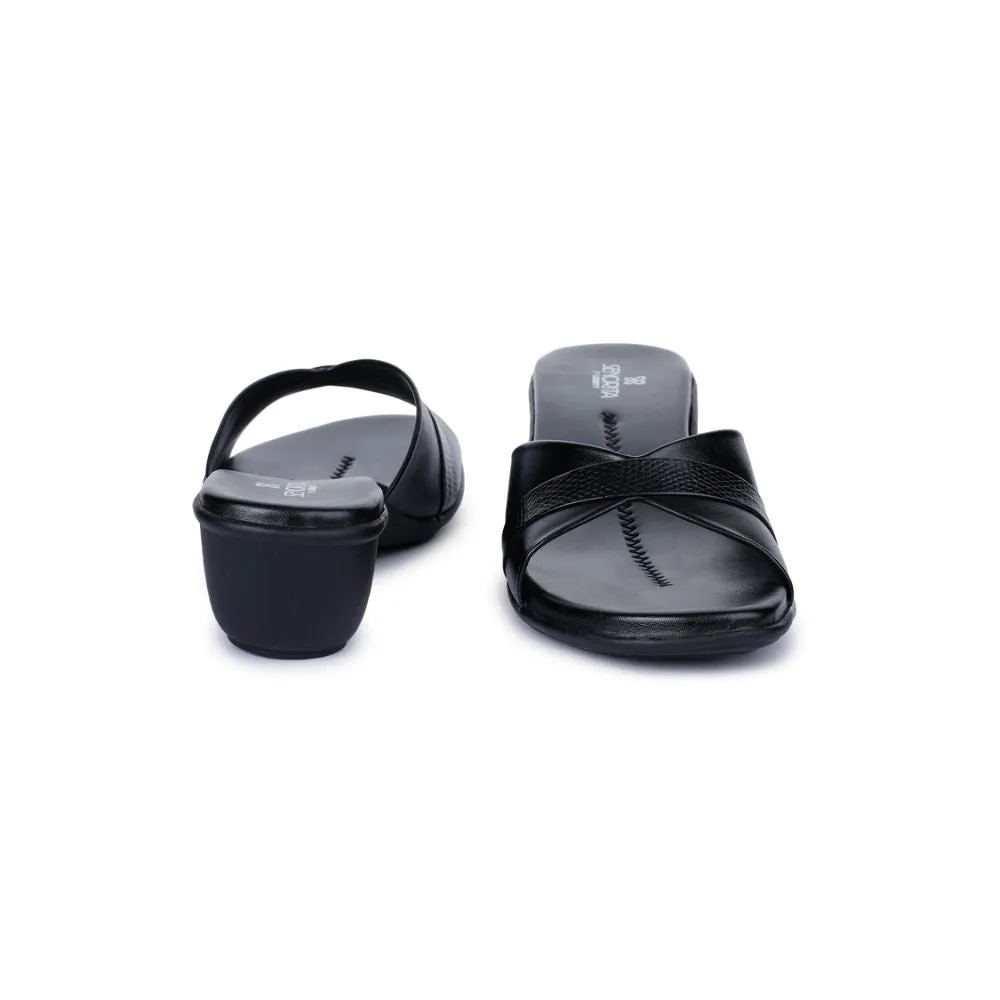 Senorita Comfort (Black) Slippers For Women LT-121 By Liberty logo - engraved shoes