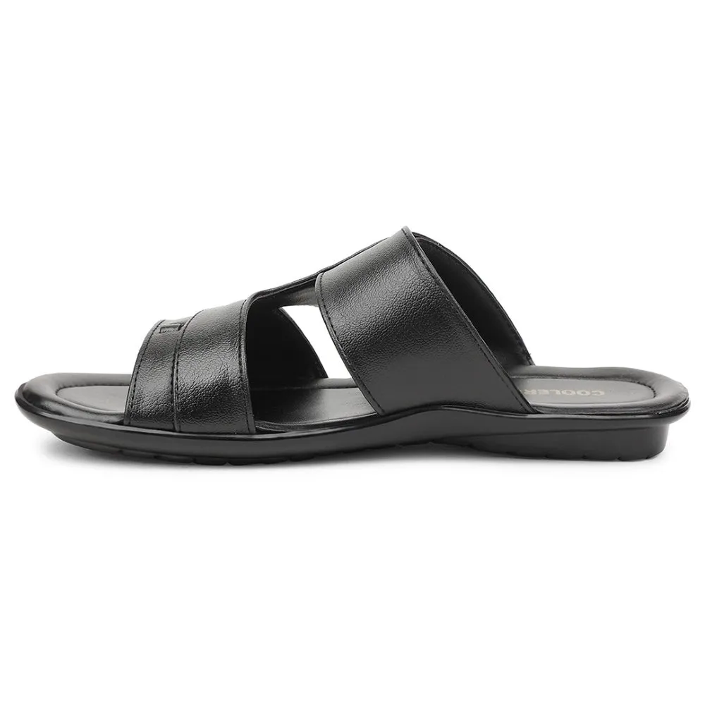 Coolers Black Casual Slipper For Men COOL99-703 By Liberty Midsole Comfort