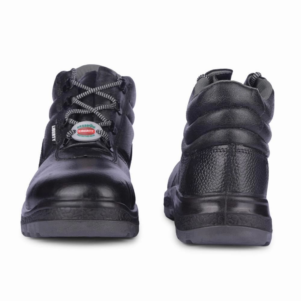 Freedom By Liberty Mens SURAKSHAAC Black Safety Lacing Shoes Toe box padding