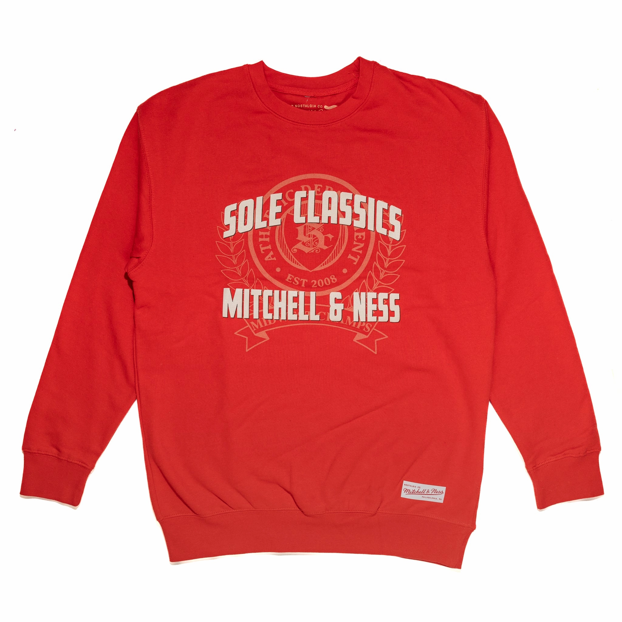 Sole Classics x Mitchell & Ness Midwest Champs Crewneck Wild Mood Flatlock stitching