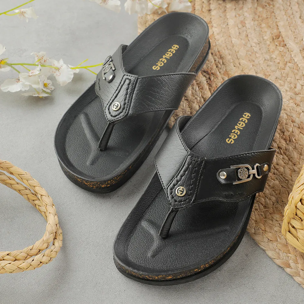 running in a nature reserve Healers Black Casual Slipper For Men CSS-28E By Liberty