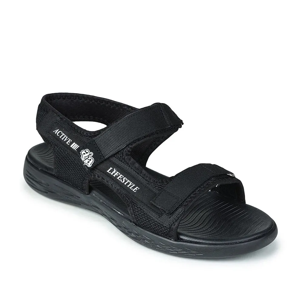 ground - feel - feature shoes A-HA Casual Black Sandals For Men IMPACT-8 By Liberty