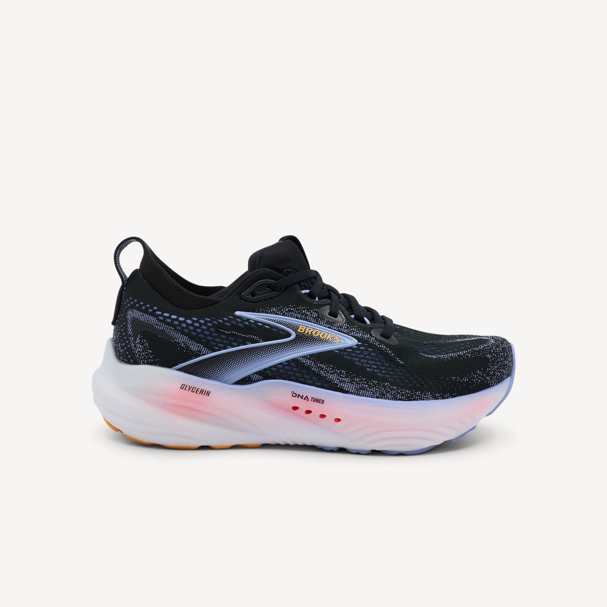 Brooks Glycerin 22 Black / Blue Heron / Orange Womens Torsional Stability