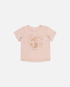 Silk like kids' wear Buttoned Rylee & Cru Basic Tee - Mermaid