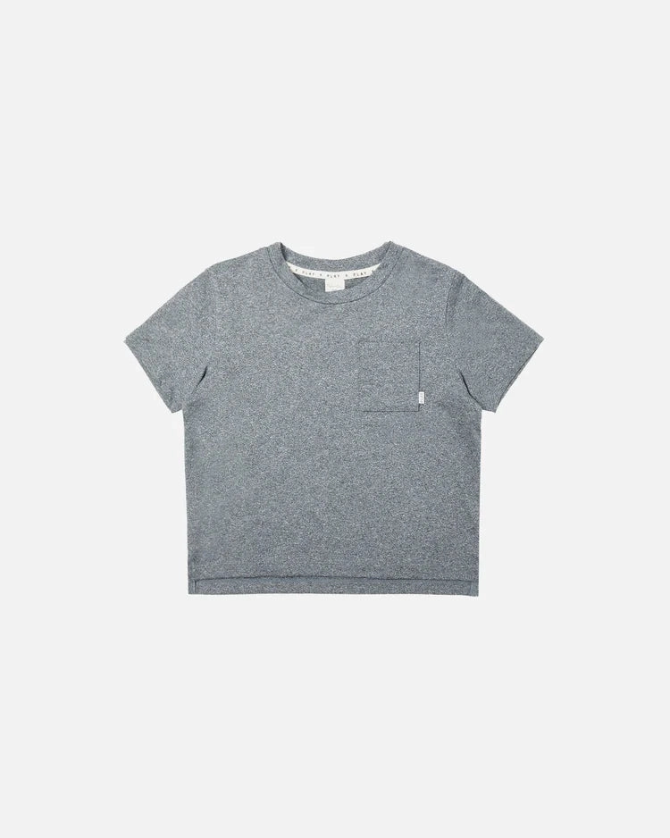 Rylee & Cru Cove Essential Pocket Tee - Heathered Navy Machine washable kids' clothes Play - wear