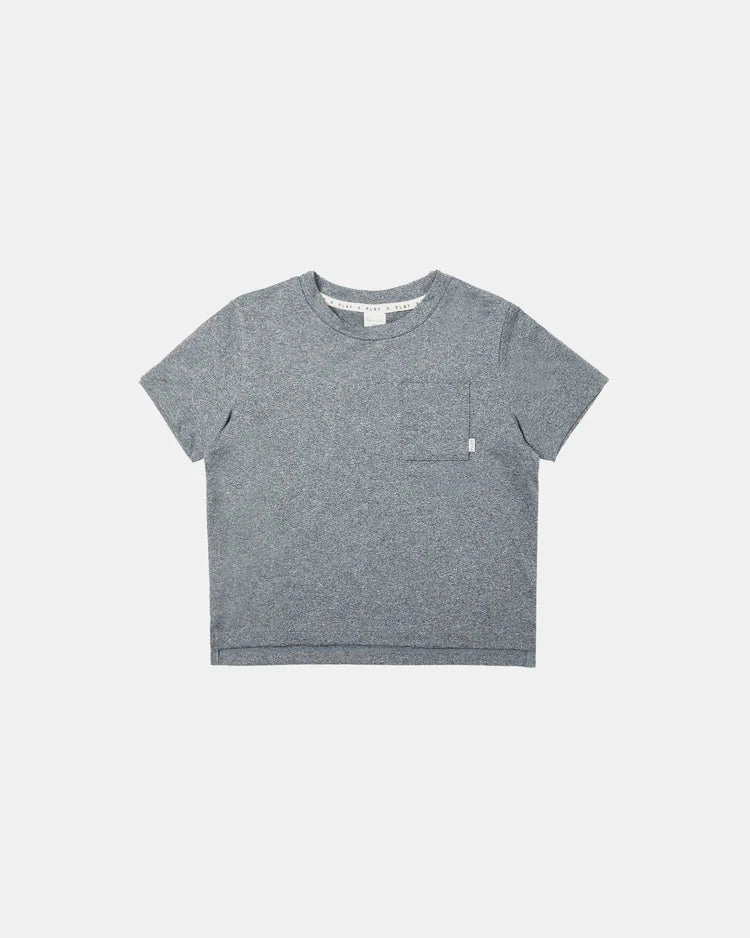 Eye - Catching Rylee & Cru Cove Essential Pocket Tee - Heathered Navy