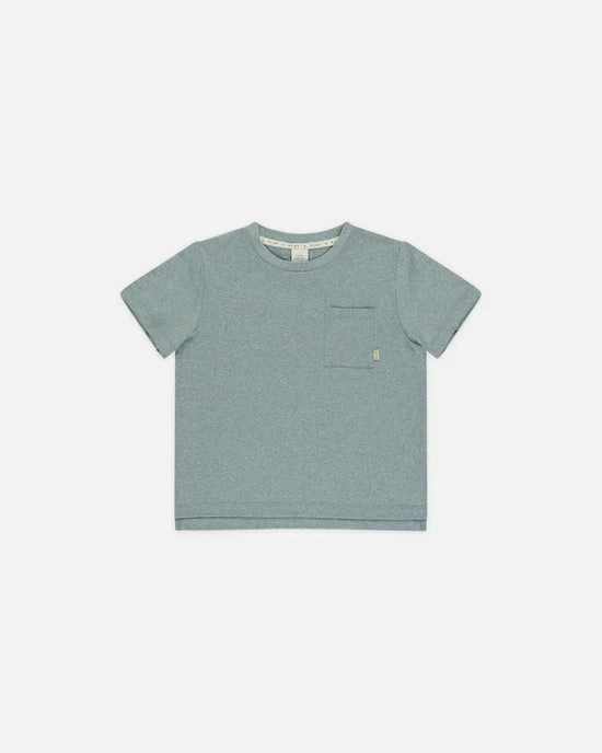 Volleyball clothes for children Rylee & Cru Cove Essential Pocket Tee - Heathered Ocean
