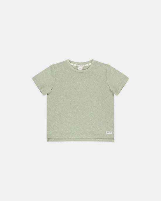 Band outfits for kids Rylee & Cru Cove Essential Tee - Heathered Sage