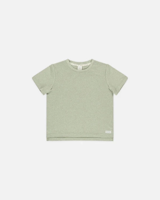 Rylee & Cru Cove Essential Tee - Heathered Sage Bright colored children's clothes home
