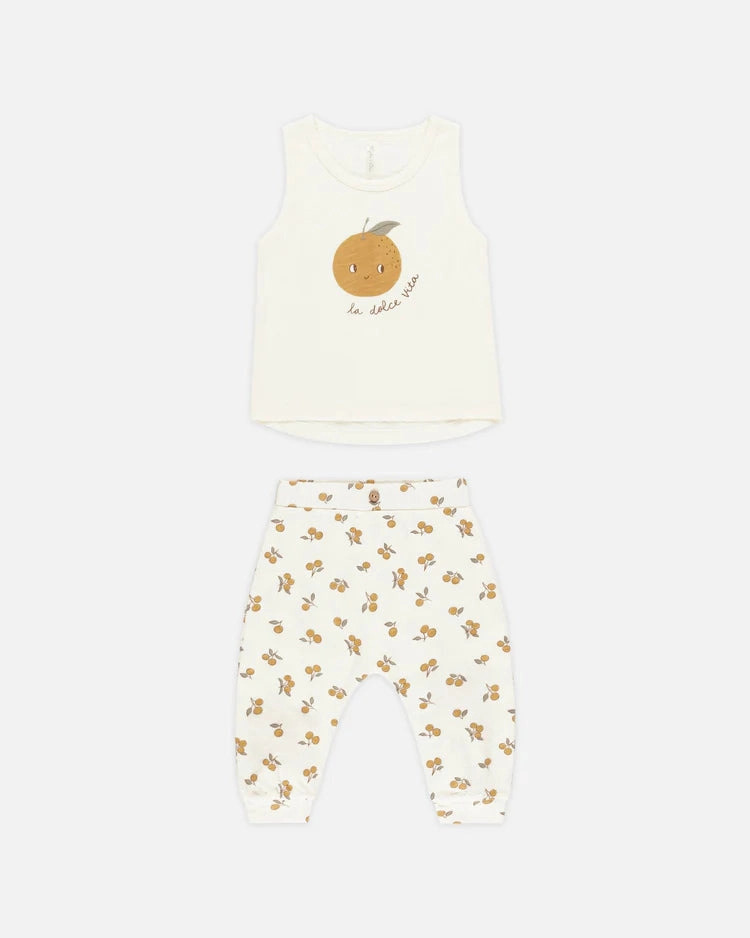 Rylee & Cru Tank and Slouch Pant Set - Oranges Iridescent kids' apparel