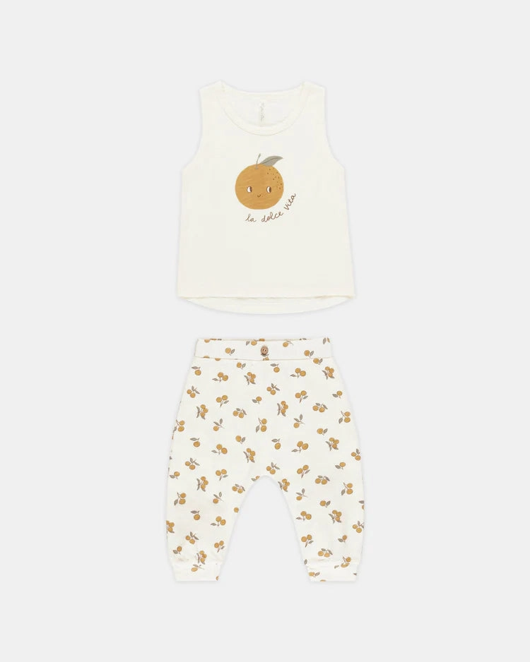 Rylee & Cru Tank and Slouch Pant Set - Oranges Space themed outfits for children
