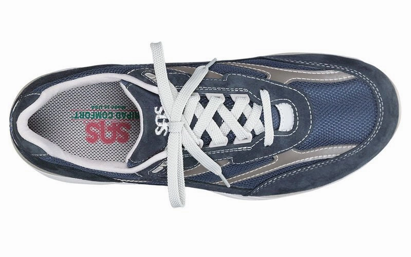 Handmade Fit Fashion Dress SAS Men's Journey Mesh Lace Up Sneaker - Blue