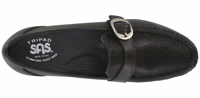 SAS Women's Lara Slip On Loafer - Black Marsh NonSlipTrim