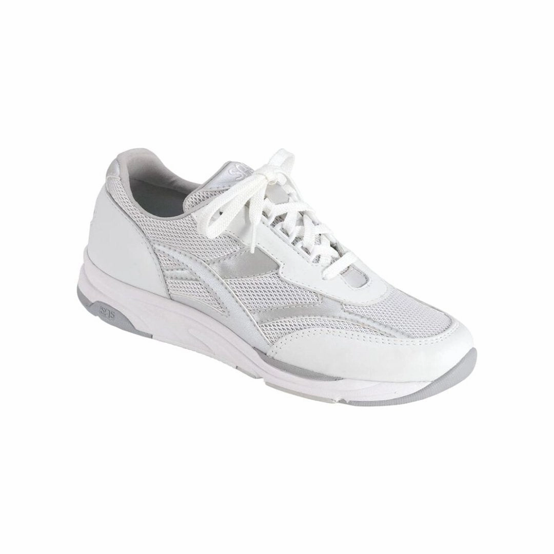 SAS Women's Tour Mesh Lace Up Sneaker - Silver Firm Leather