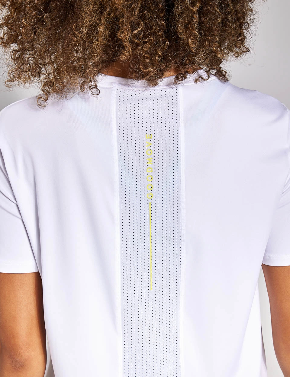 Scoop Neck Mesh Back T-Shirt - White Perfect for Layering