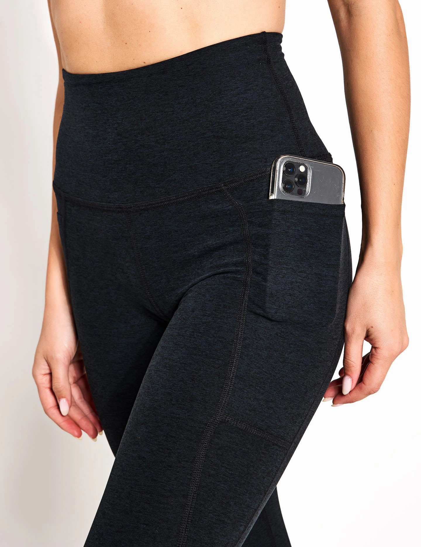 Spacedye Out Of Pocket High Waisted Midi Legging - Darkest Night Dry Fit