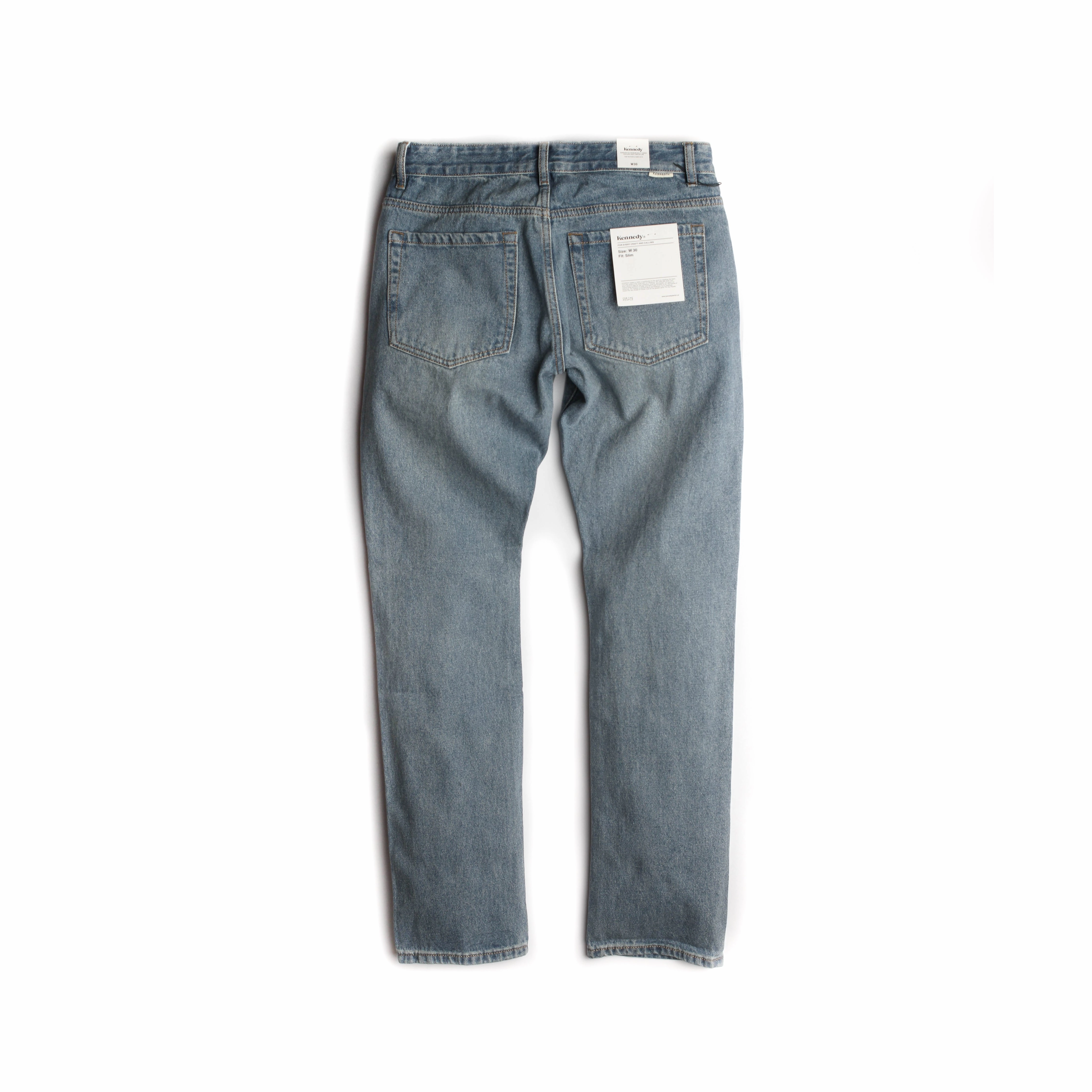 Walk Mood Kennedy Denim Co 1903 Classic Washed Denim 'Stone Indigo'