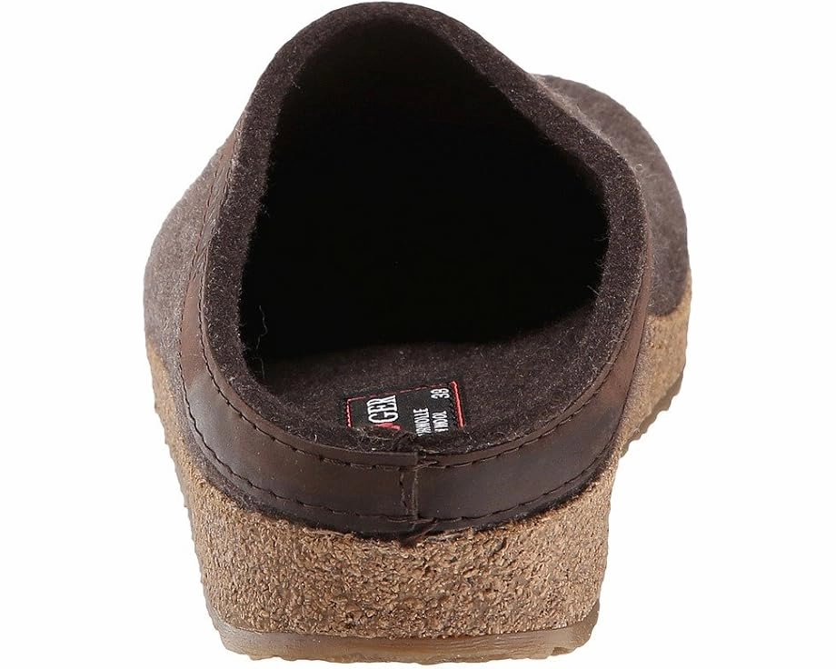 Rugged shoes Haflinger GZL Leather Trim Grizzly Clog - Smokey Brown