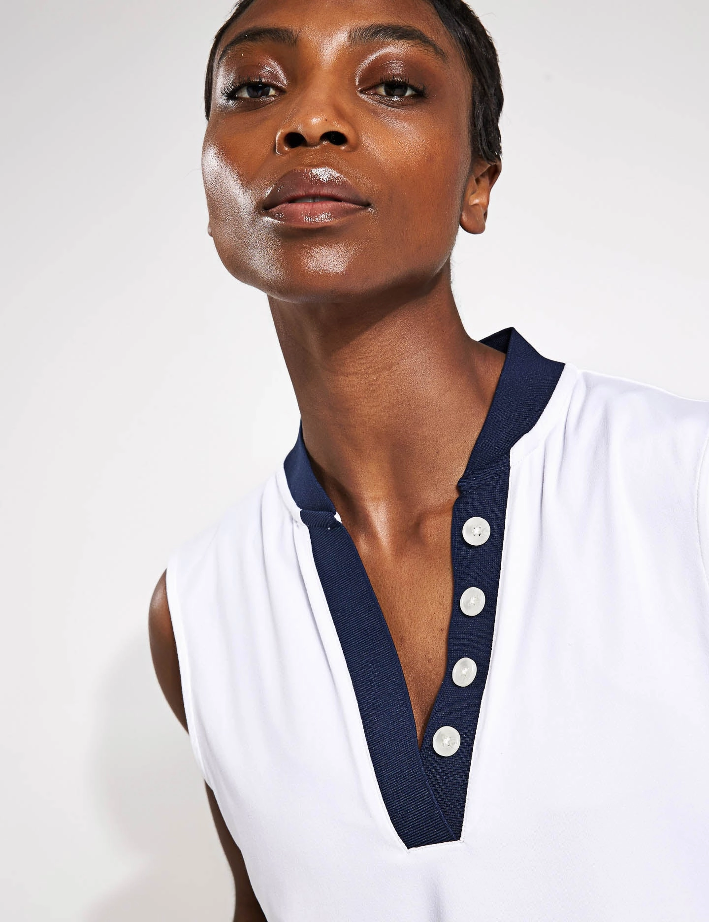 Reinforced Shoulder Structure Shelby Performance Tank - White/Blue Nights