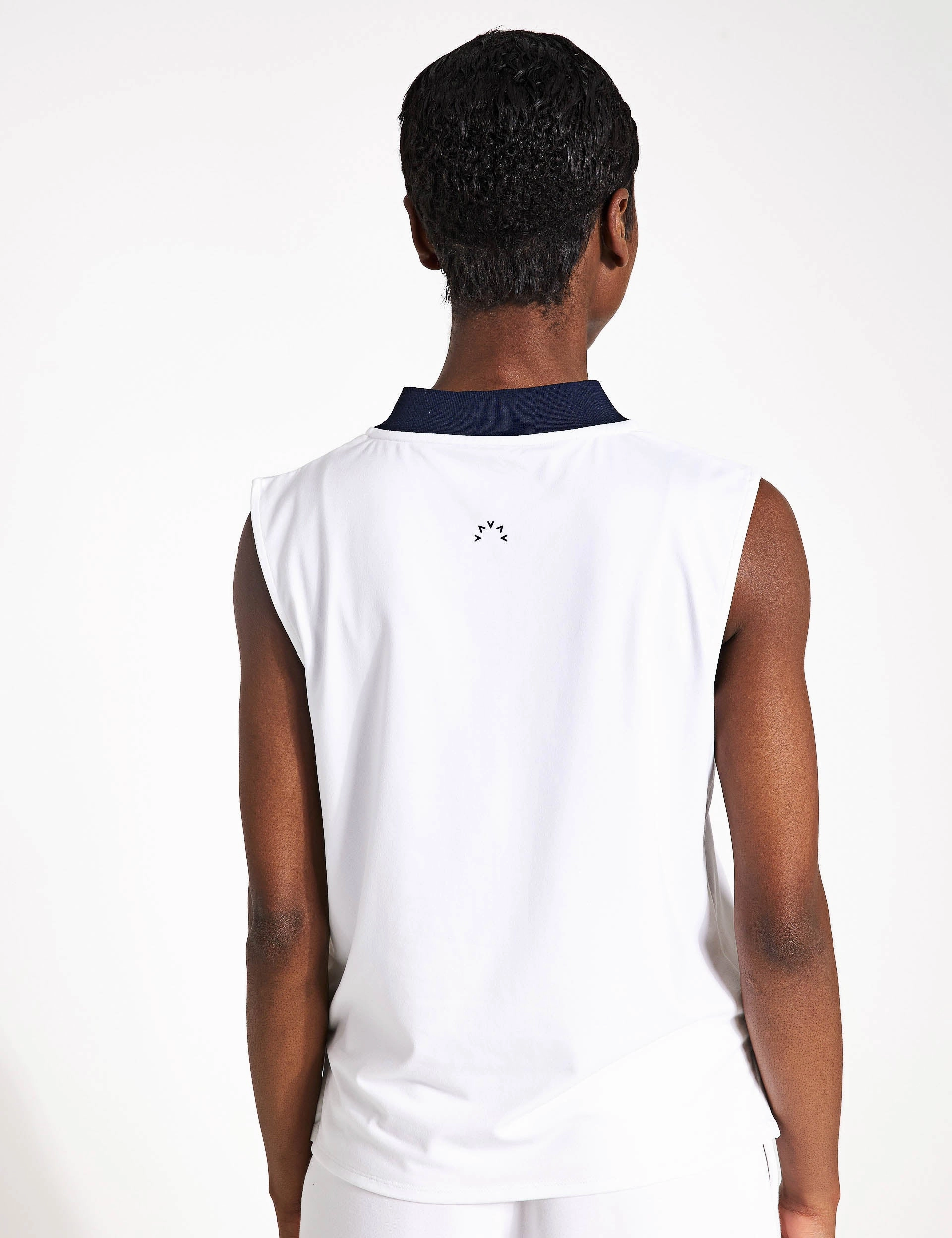 Shelby Performance Tank - White/Blue Nights middle aged users Advanced Ventilation