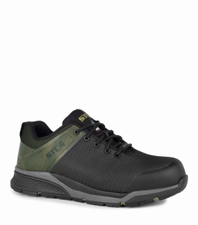 Trainer, Black & Green | Athletic Metal Free Lightweight Work Shoes biomechanical running shoes twistable running shoes