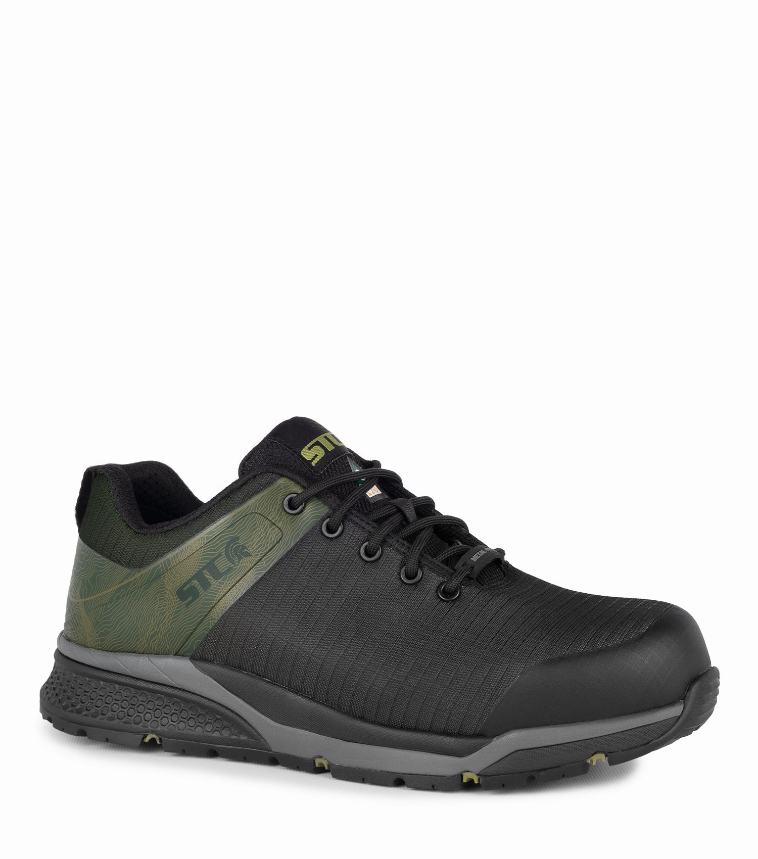 Trainer, Black & Green | Athletic Metal Free Lightweight Work Shoes sports event