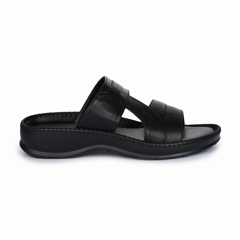 Coolers Casual (Black) Slippers For Men K2-01 By Liberty Ventilation Ports Design