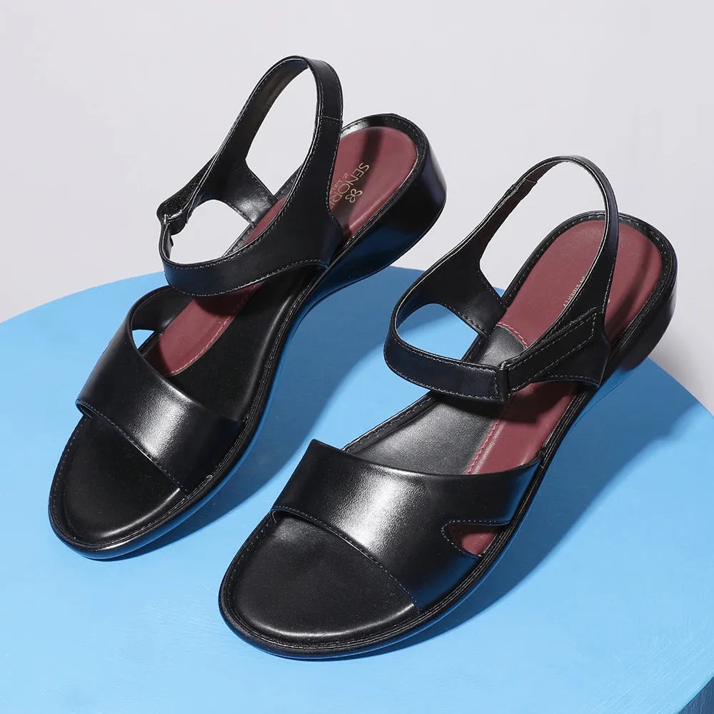 running posture Senorita Black Casual Sandals For Women 345-07 By Liberty