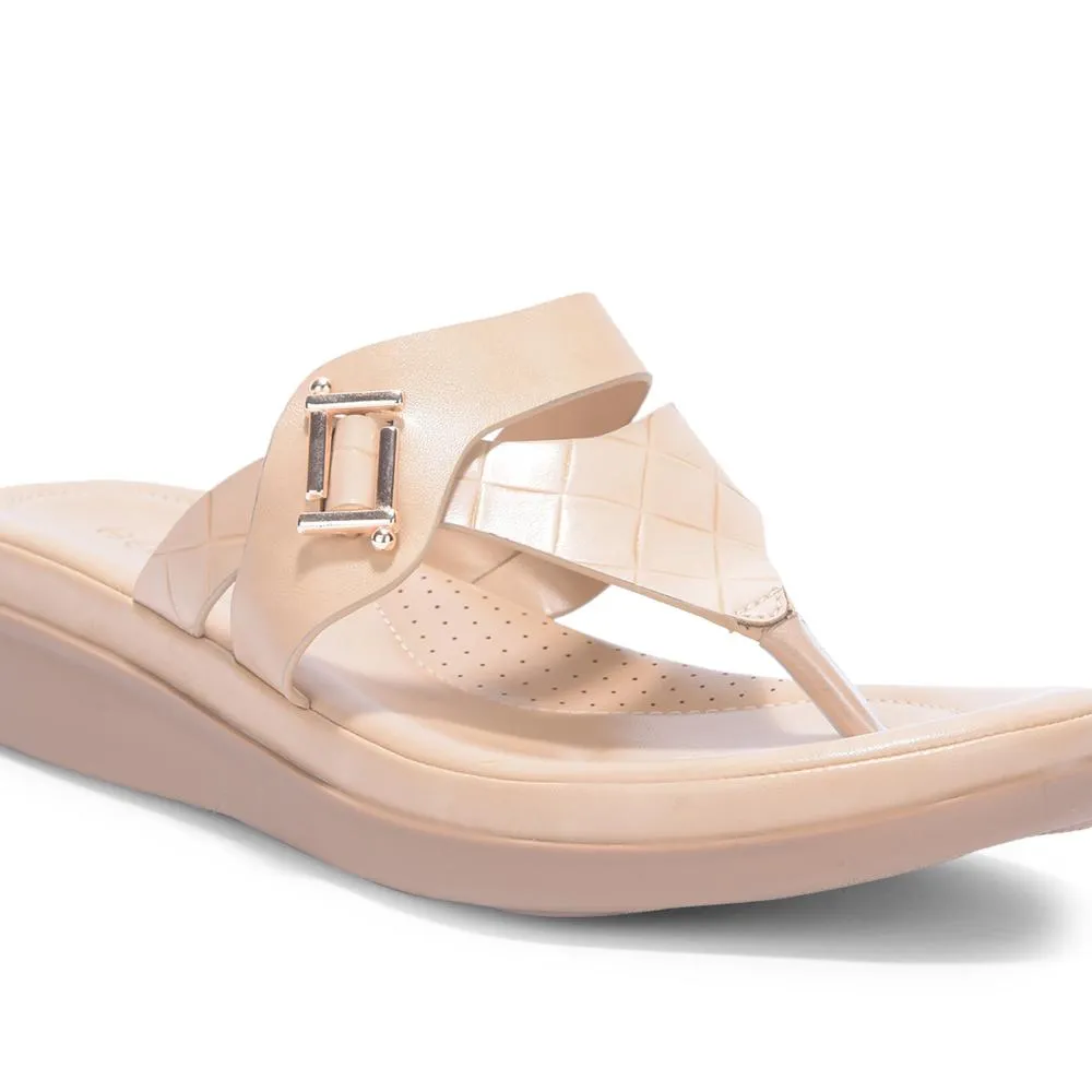 Advanced Cushioning Material Foam Tech Senorita By Liberty Women JD-13 Beige Casual Slipper