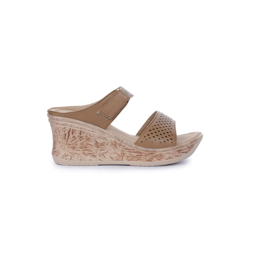 Senorita Fashion (Tan) Slippers For Women DN2-13 By Liberty Cushion Response