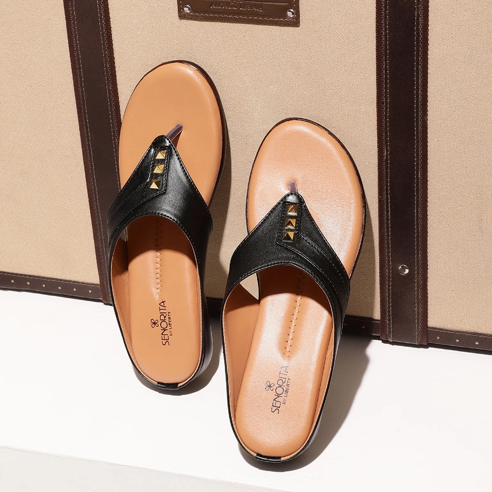 Senorita Casual (Black) Slipper For Women LAF-905 By Liberty tap shoes