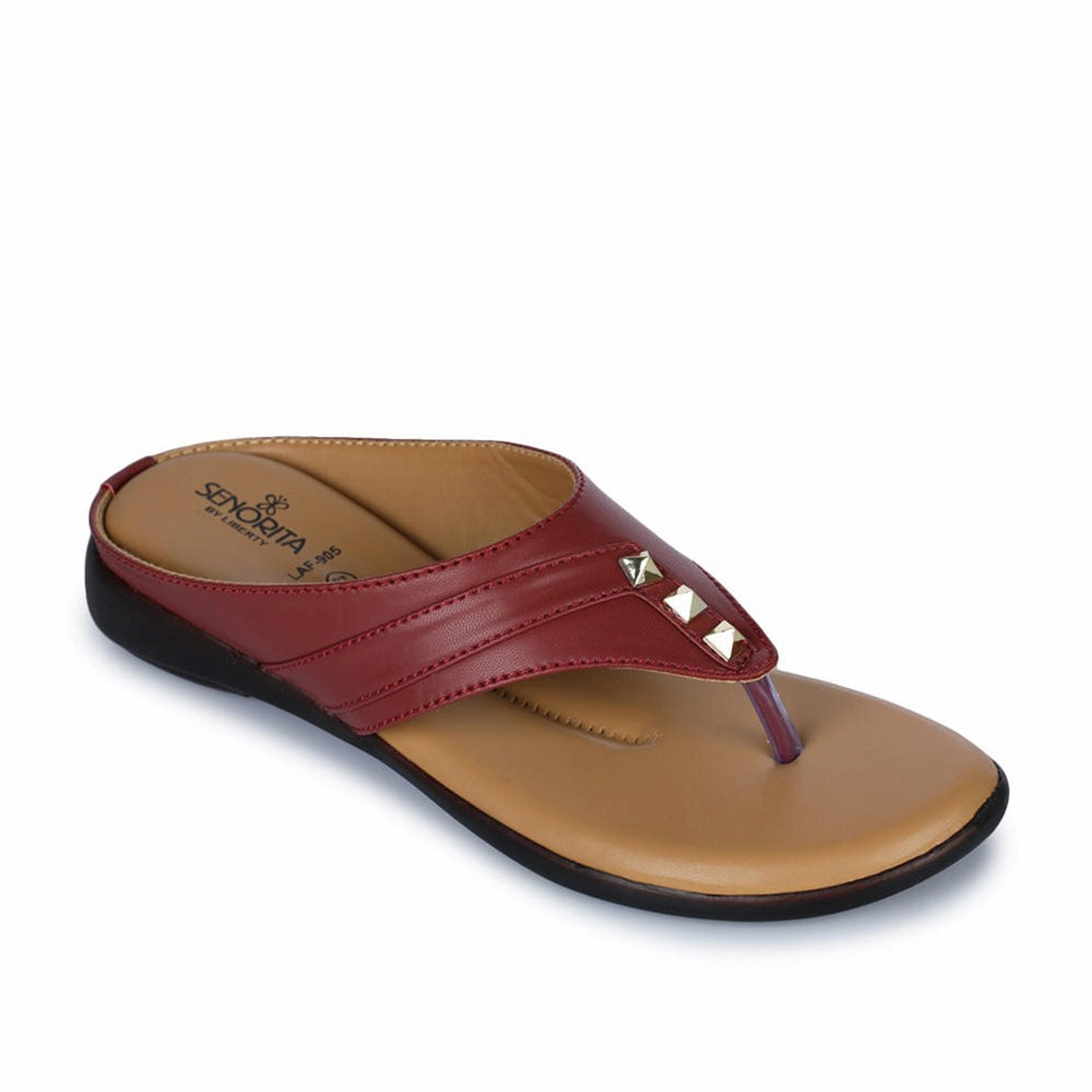 Senorita Casual (Cherry) Slipper For Women LAF-905 By Liberty running in natural tracks shoes grass running