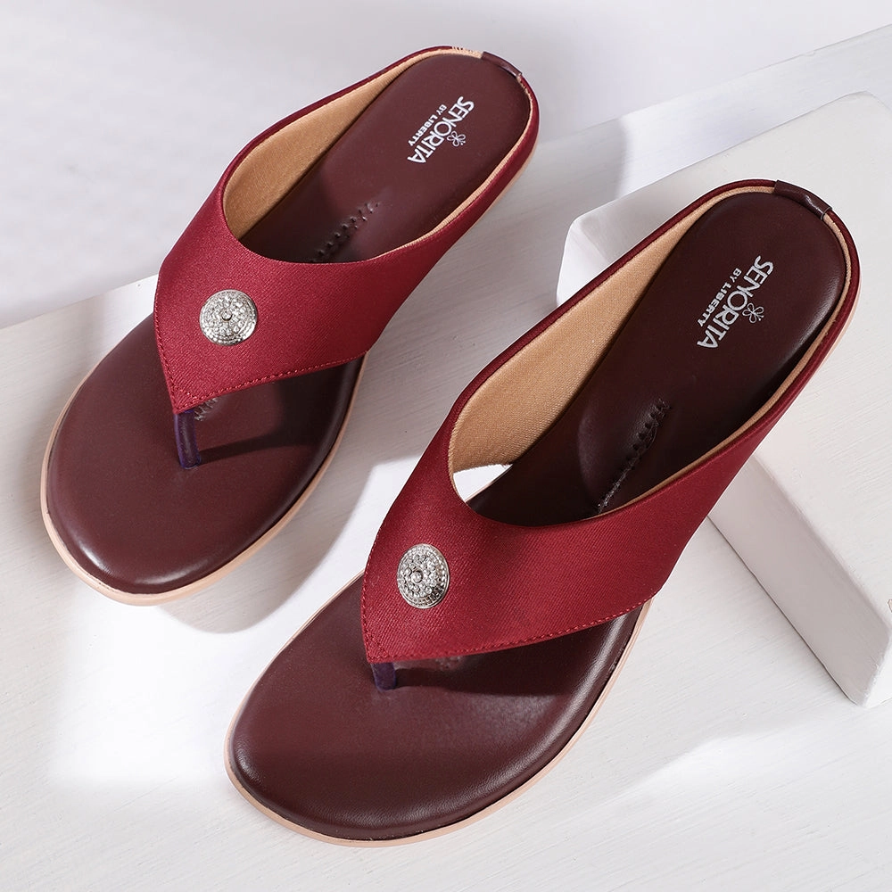 Senorita Casual (Cherry) Slippers For Women MK-08 By Liberty Posture Boost